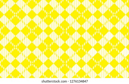 Yellow Gingham pattern. Texture from rhombus for - plaid, tablecloths,shirts,dresses,paper,bedding,blankets,quilts and other textile products.Vector illustration. - Vector