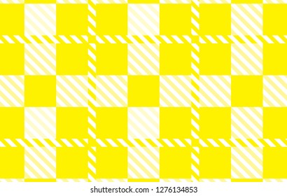 Yellow Gingham pattern. Texture from rhombus for - plaid, tablecloths,shirts,dresses,paper,bedding,blankets,quilts and other textile products.Vector illustration. - Vector