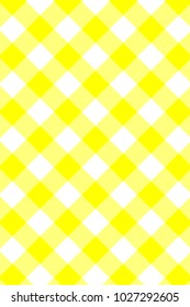 Yellow Gingham pattern. Texture from rhombus/squares for - plaid, tablecloths, clothes, shirts, dresses, paper, bedding, blankets, quilts and other textile products. Vector illustration.