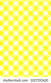 Yellow Gingham pattern. Texture from rhombus/squares for - plaid, tablecloths, clothes, shirts, dresses, paper, bedding, blankets, quilts and other textile products. Vector illustration.