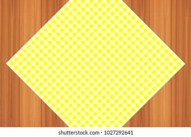 Yellow Gingham pattern. Texture from rhombus/squares for - plaid, tablecloths, clothes, shirts, dresses, paper, bedding, blankets, quilts and other textile products. Vector illustration.