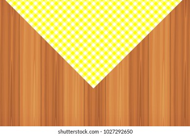 Yellow Gingham pattern. Texture from rhombus/squares for - plaid, tablecloths, clothes, shirts, dresses, paper, bedding, blankets, quilts and other textile products. Vector illustration.