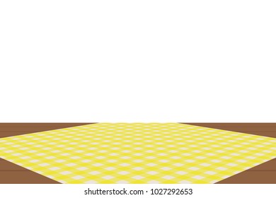 Yellow Gingham pattern. Texture from rhombus/squares for - plaid, tablecloths, clothes, shirts, dresses, paper, bedding, blankets, quilts and other textile products. Vector illustration.