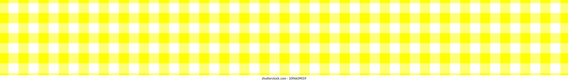 Yellow Gingham pattern. Texture from rhombus/squares for - plaid, tablecloths, clothes, shirts, dresses, paper, bedding, blankets, quilts and other textile products. Vector illustration.