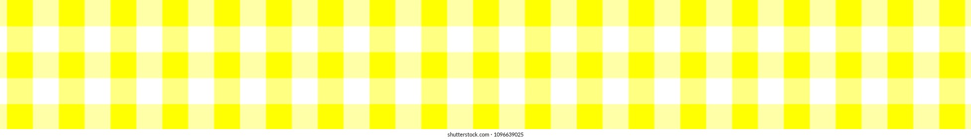 Yellow Gingham pattern. Texture from rhombus/squares for - plaid, tablecloths, clothes, shirts, dresses, paper, bedding, blankets, quilts and other textile products. Vector illustration.