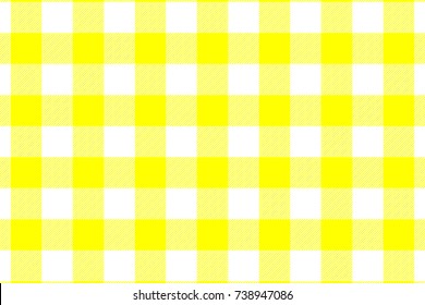 Yellow Gingham pattern. Texture from rhombus/squares for - plaid, tablecloths, clothes, shirts, dresses, paper, bedding, blankets, quilts and other textile products. Vector illustration.