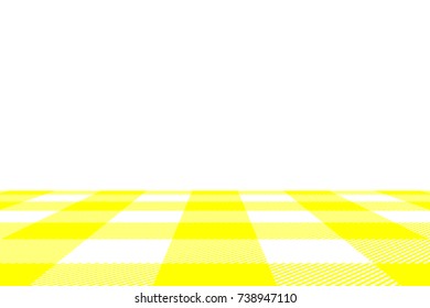 Yellow Gingham pattern. Texture from rhombus/squares for - plaid, tablecloths, clothes, shirts, dresses, paper, bedding, blankets, quilts and other textile products. Vector illustration.