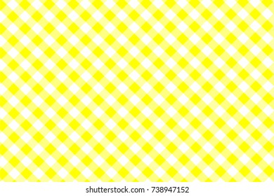 Yellow Gingham pattern. Texture from rhombus/squares for - plaid, tablecloths, clothes, shirts, dresses, paper, bedding, blankets, quilts and other textile products. Vector illustration.