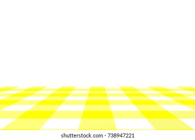 Yellow Gingham pattern. Texture from rhombus/squares for - plaid, tablecloths, clothes, shirts, dresses, paper, bedding, blankets, quilts and other textile products. Vector illustration.