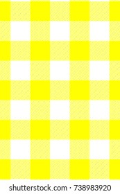 Yellow Gingham pattern. Texture from rhombus/squares for - plaid, tablecloths, clothes, shirts, dresses, paper, bedding, blankets, quilts and other textile products. Vector illustration.