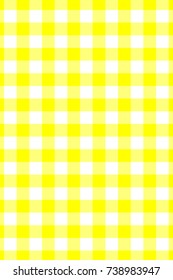 Yellow Gingham pattern. Texture from rhombus/squares for - plaid, tablecloths, clothes, shirts, dresses, paper, bedding, blankets, quilts and other textile products. Vector illustration.