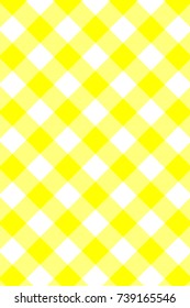 Yellow Gingham pattern. Texture from rhombus/squares for - plaid, tablecloths, clothes, shirts, dresses, paper, bedding, blankets, quilts and other textile products. Vector illustration.