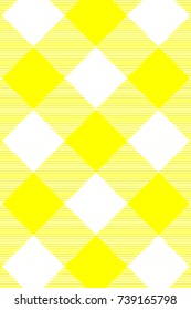 Yellow Gingham pattern. Texture from rhombus/squares for - plaid, tablecloths, clothes, shirts, dresses, paper, bedding, blankets, quilts and other textile products. Vector illustration.