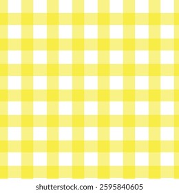 yellow Gingham pattern  white  background Holiday textile or paper print