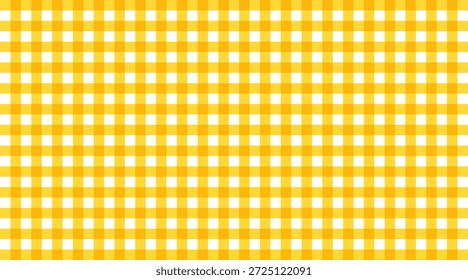 Patrón sin costuras de guinga amarilla en estilo Vichy. Impresión textil de otoño o de Acción de Gracias para manteles, mantas de picnic, servilletas, camisas o pañuelos. Diseño plano de Vector