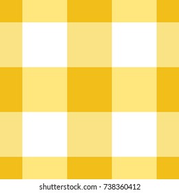 Yellow Gingham Tablecloth Seamless Background Pattern Design