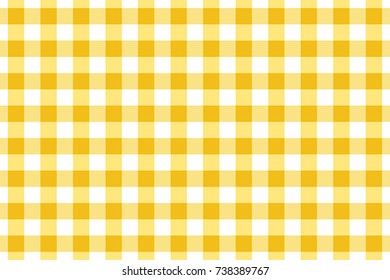 Yellow Gingham Tablecloth Seamless Background Pattern Design