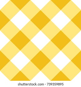 Yellow Gingham Tablecloth Seamless Diagonal Pattern