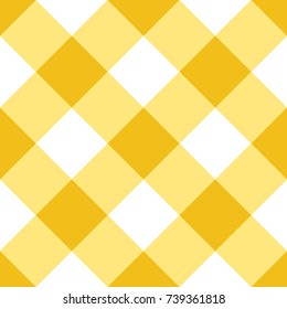 Yellow Gingham Tablecloth Seamless Diagonal Pattern