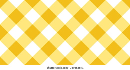 Yellow Gingham Tablecloth Seamless Diagonal Pattern