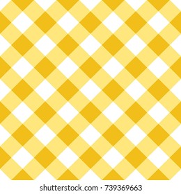 Padrão Diagonal Sem Costura De Toalha De Mesa Amarela Gingham
