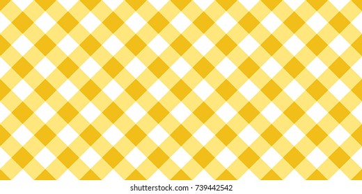 Yellow Gingham Tablecloth Seamless Diagonal Pattern