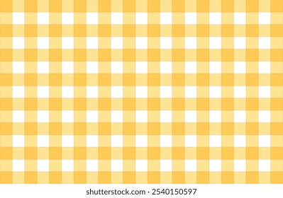 Padrão de gingham ou Vichy amarelo. Impressão têxtil de outono ou Dia de Ação de Graças para mesa, cobertor de piquenique, guardanapo de cesta, camisa ou lenço. Design de algodão, linho ou flanela