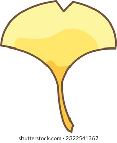 Yellow ginkgo leaf vector illustration for decoration on Autumn season and food concept.