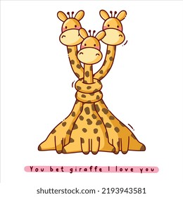 Yellow Giraffe Tshirt Vector Design