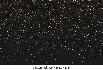 Yellow Glamour Sequin Banner. Color Vector Rain Pattern. Festive Pattern. Bright Color Invitation.