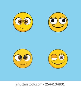 Un ícono de Vector emoticono de resplandor amarillo con ojos estrechos, que expresa molestia o sospecha, ideal para diseños digitales, redes sociales y micro colecciones de valores que necesitan una mirada crítica o irritada.