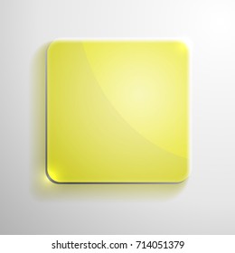 yellow glass frame, vector icon