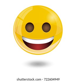 yellow glass smiley emoticons emoji, vector illustration