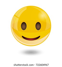 yellow glass smiley emoticons emoji, vector illustration