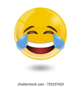 yellow glass smiley emoticons emoji, vector illustration