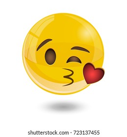 yellow glass smiley emoticons emoji, vector illustration