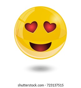 yellow glass smiley emoticons emoji, vector illustration