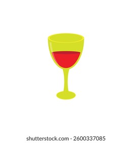 Yellow Glass Vector with Red Colored Drink inside it.