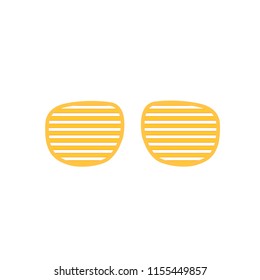 Yellow Glasses Isoated On White. Flat Design.