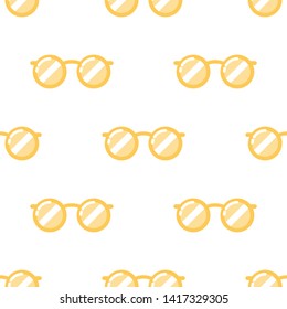 Yellow glasses seamless pattern background,Vector and Illustration. 