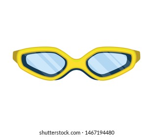 Yellow glasses for swimming. Vector illustration on white background.