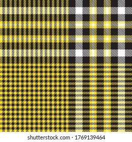 Yellow Glen Plaid textured seamless pattern suitable for fashion textiles and graphics