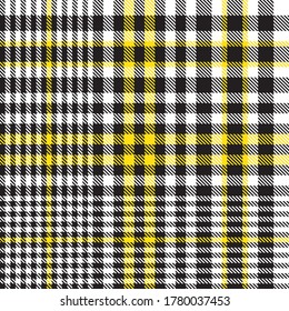 Yellow Glen Plaid textured seamless pattern suitable for fashion textiles and graphics