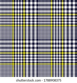 Yellow Glen Plaid textured seamless pattern suitable for fashion textiles and graphics