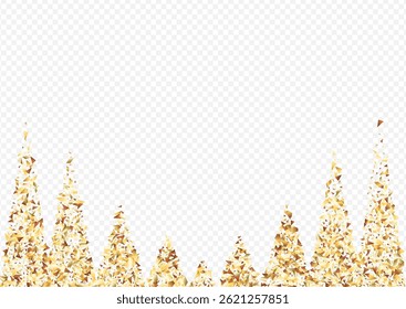 Yellow Glitter Modern Transparent Background. Vector Particle Wallpaper. Gold Sparkle Anniversary Texture. Dust Rich Backdrop.