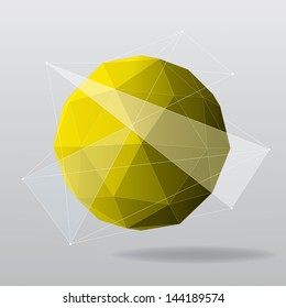 Yellow globe geometrical background. Vector illustration