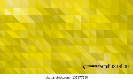 Yellow glossy background  from triangles with dark and bright parts
