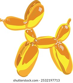 yellow glossy balloon dog figurine