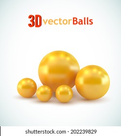 Yellow glossy balls vector illustration/