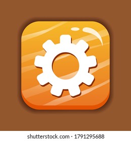 yellow glossy button. For game and app. Button vector design